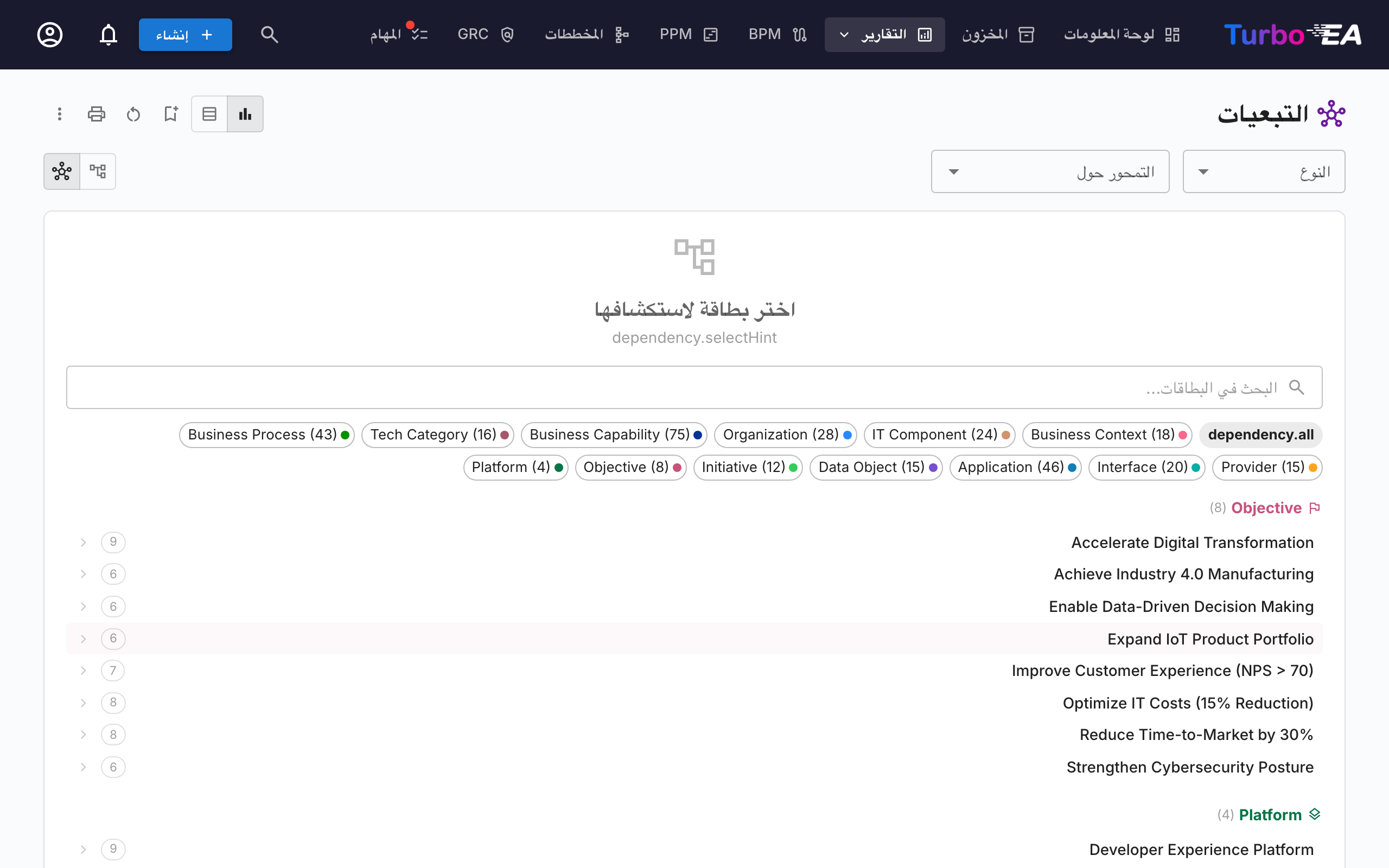 تقرير التبعيات