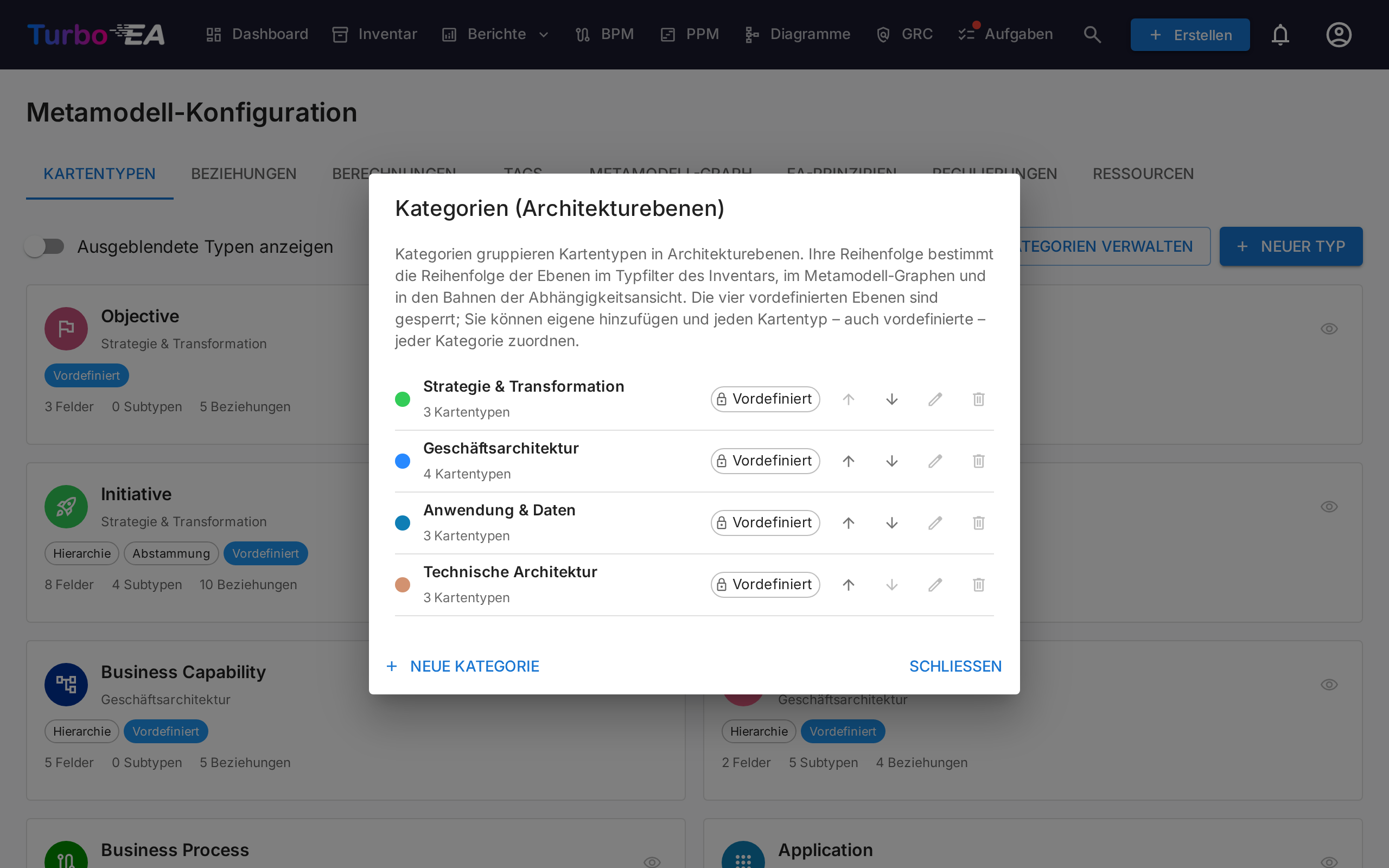 Kategorien verwalten
