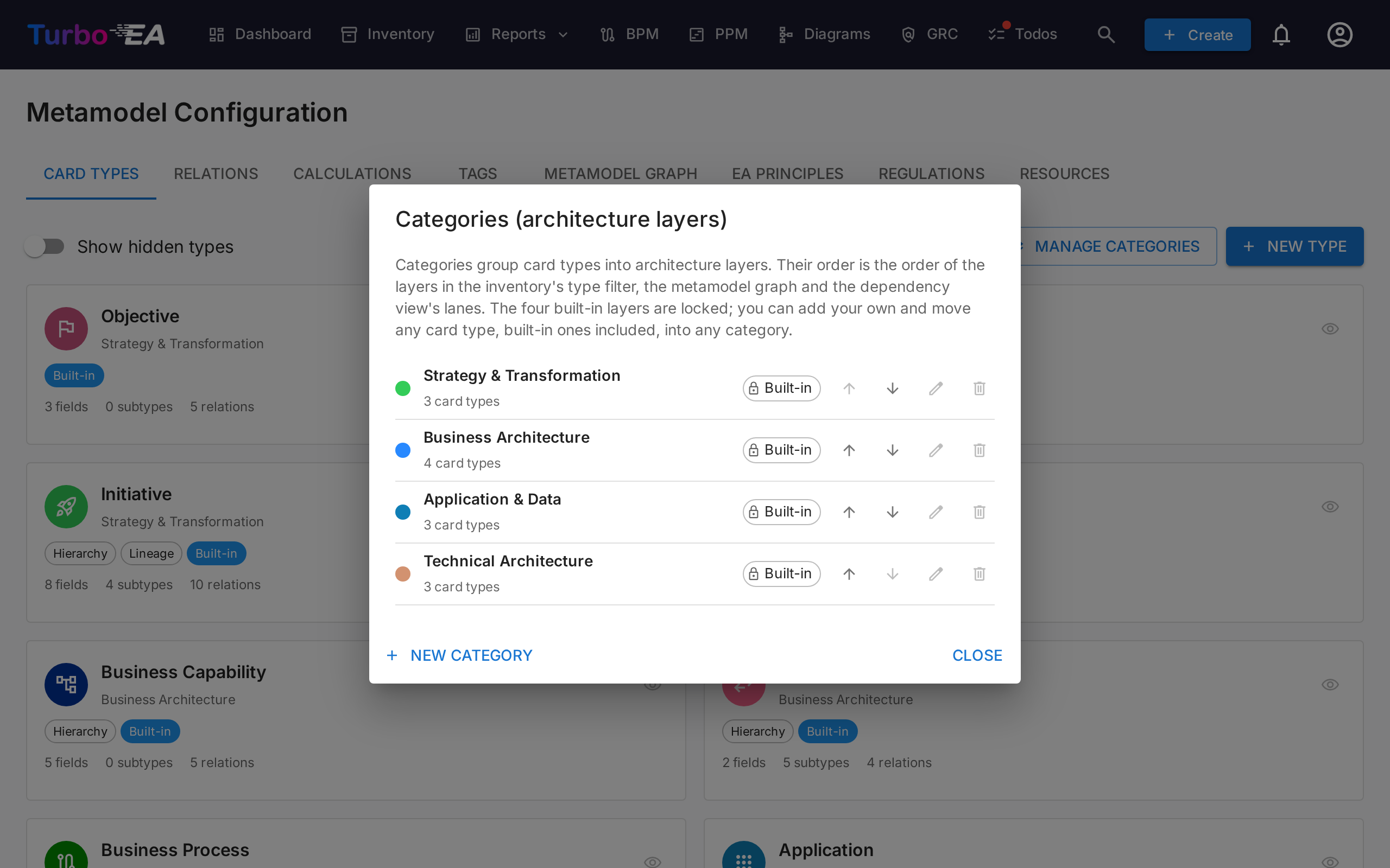 Manage categories