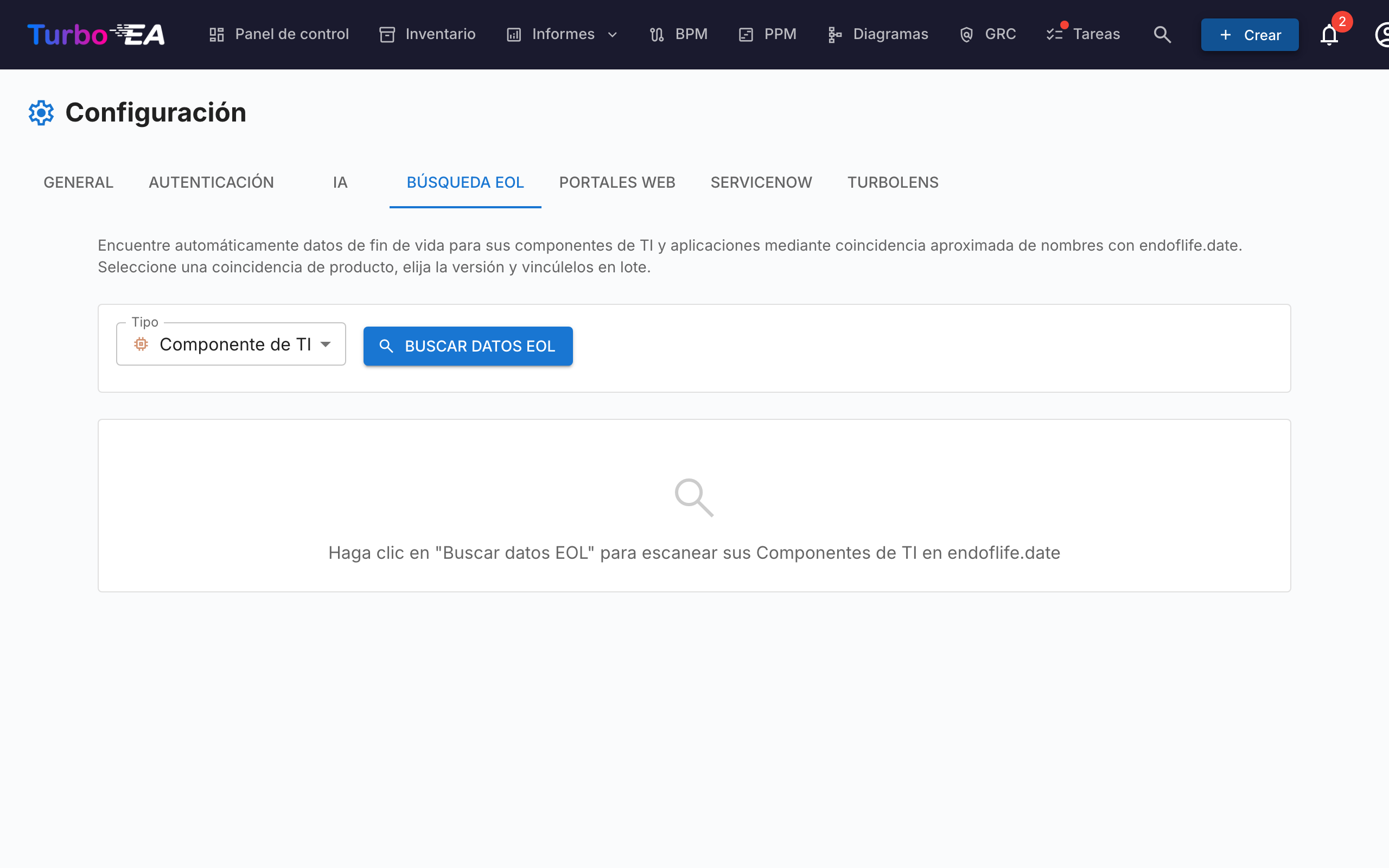 Configuración EOL