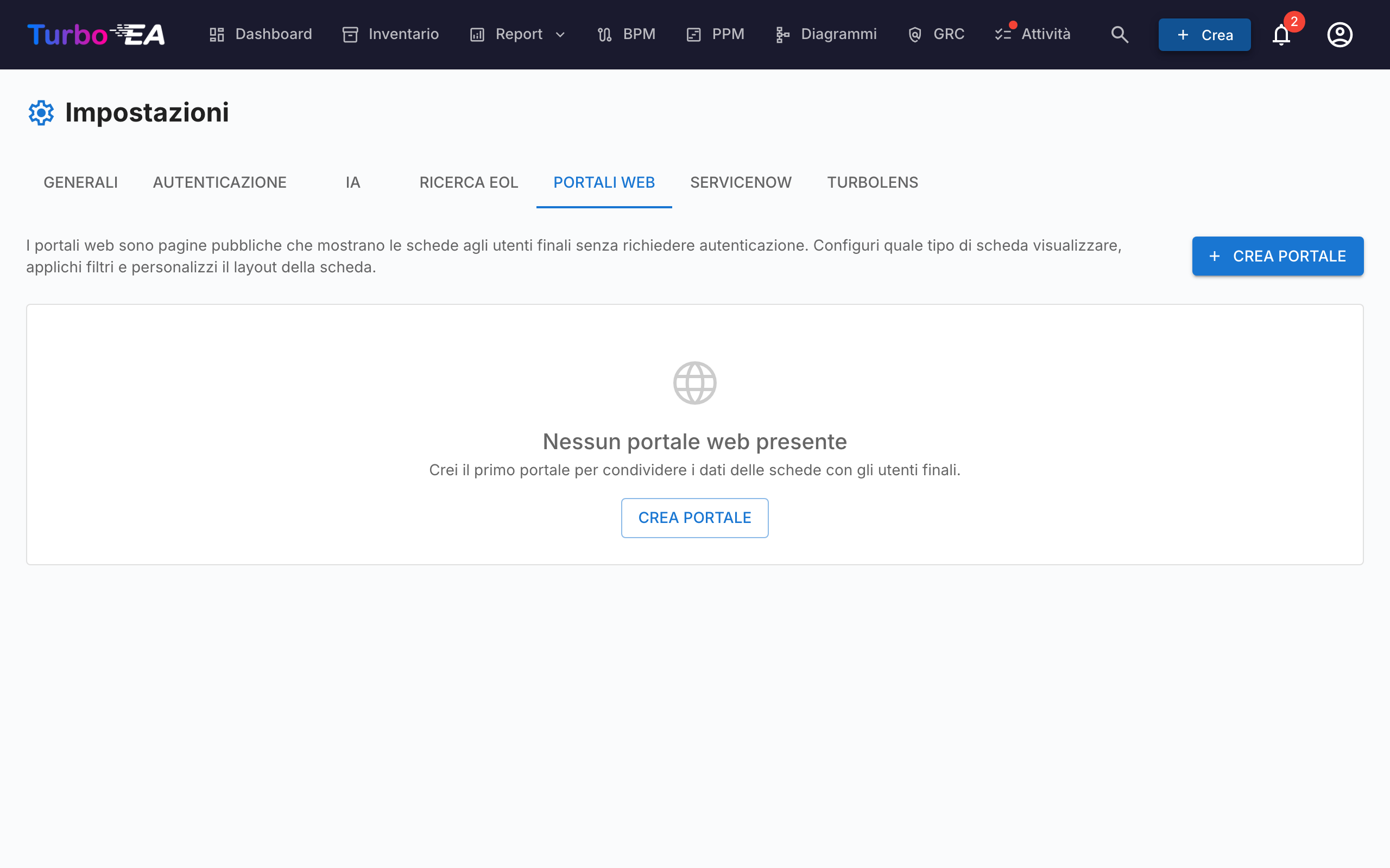 Gestione portali web