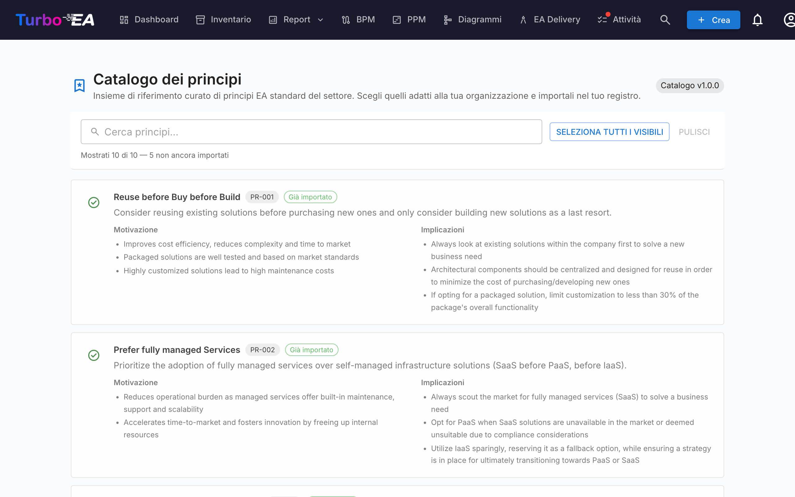 Catalogo dei principi