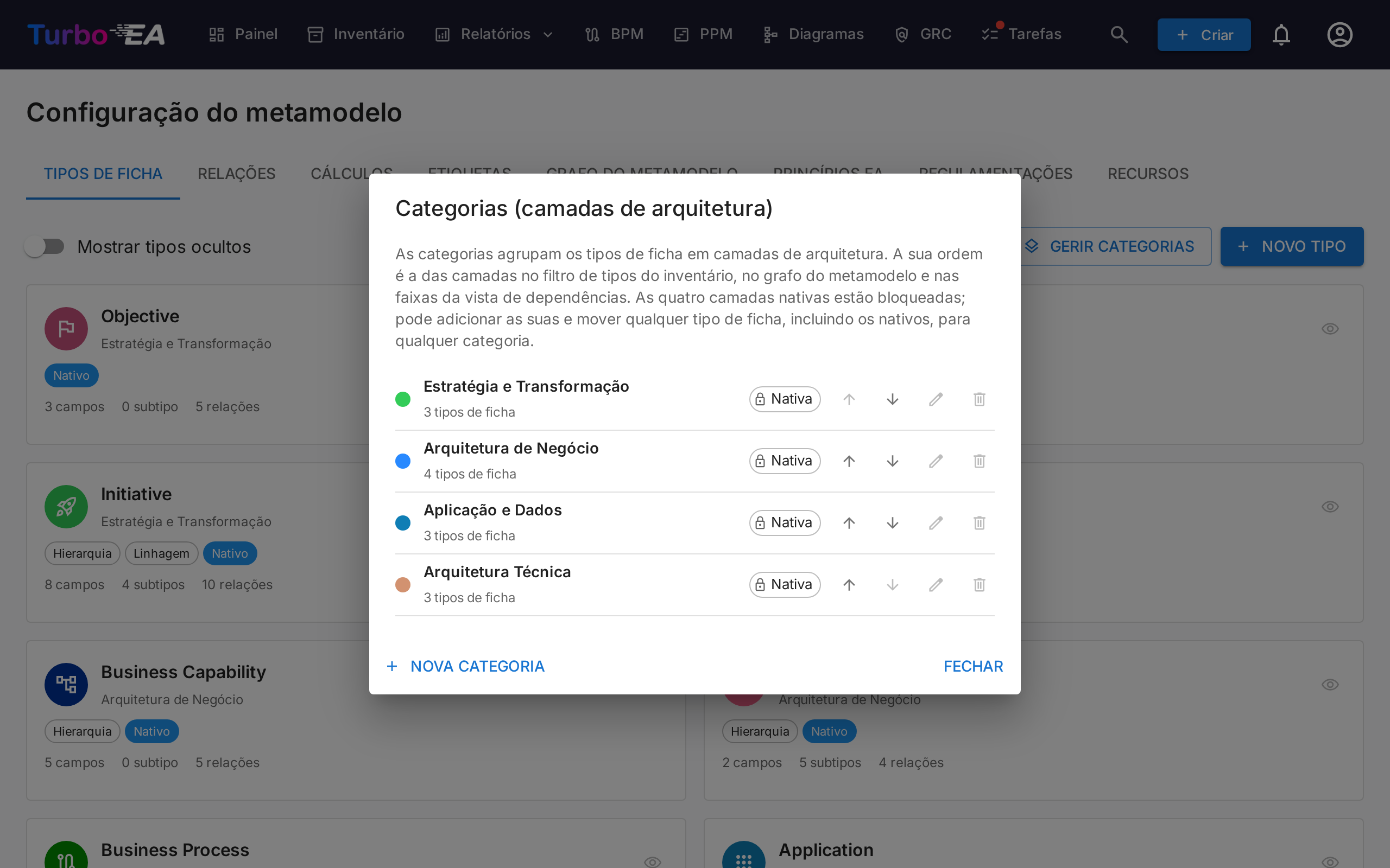 Gerir categorias
