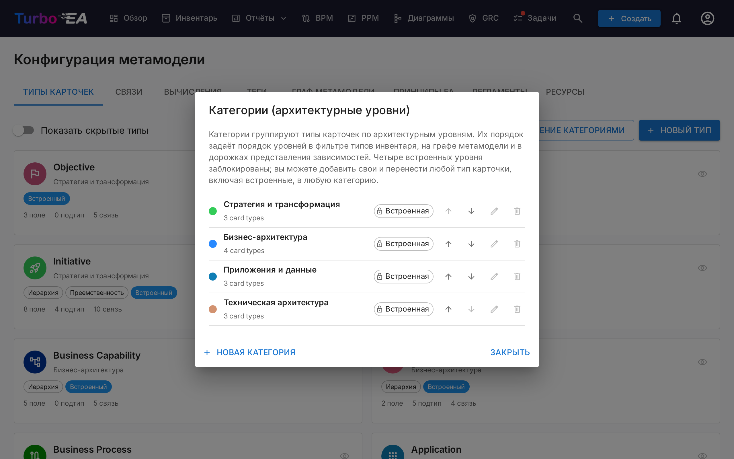 Управление категориями
